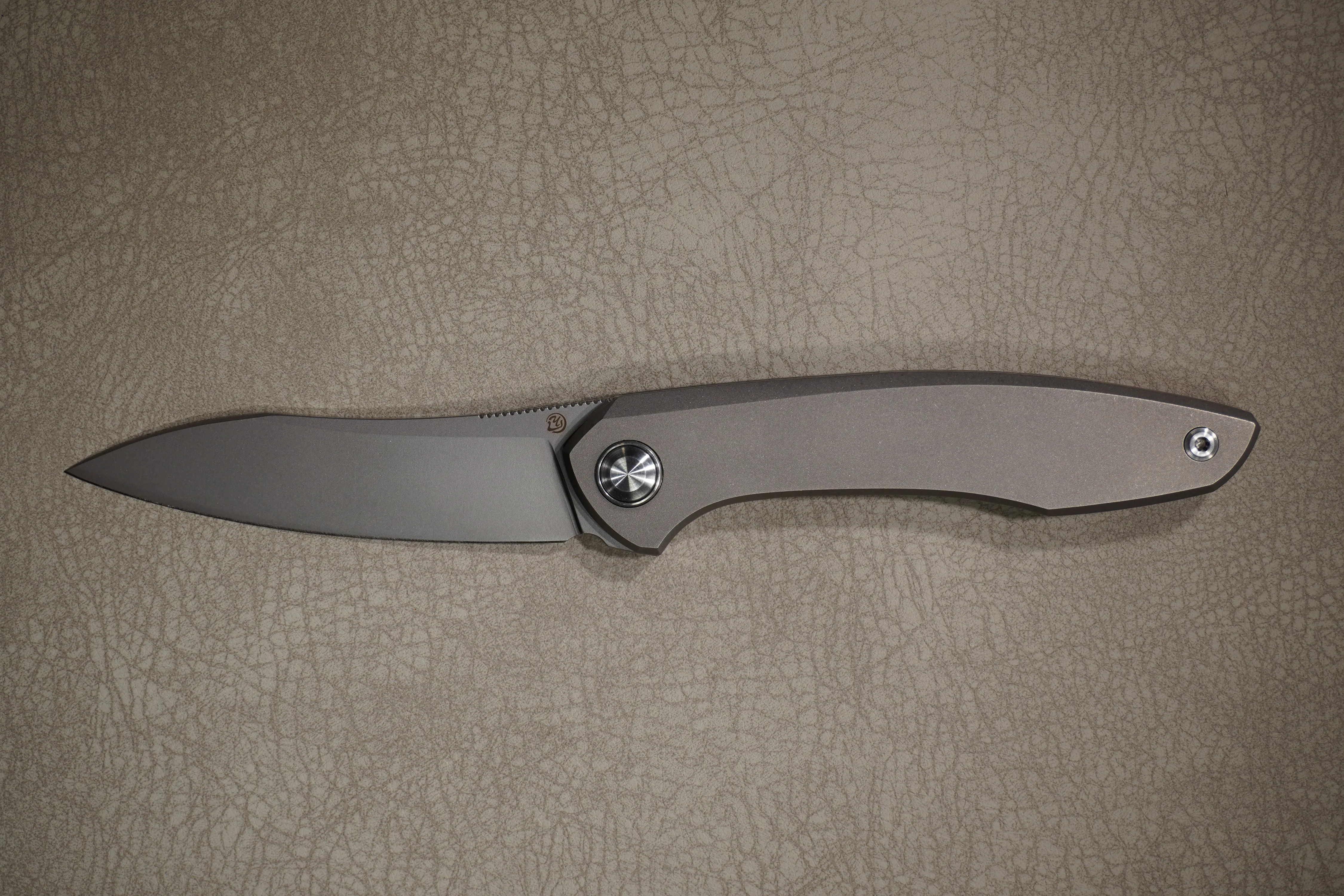 Cheburkov Knife Russian, Steel Elmax, Handle Gray Titanium