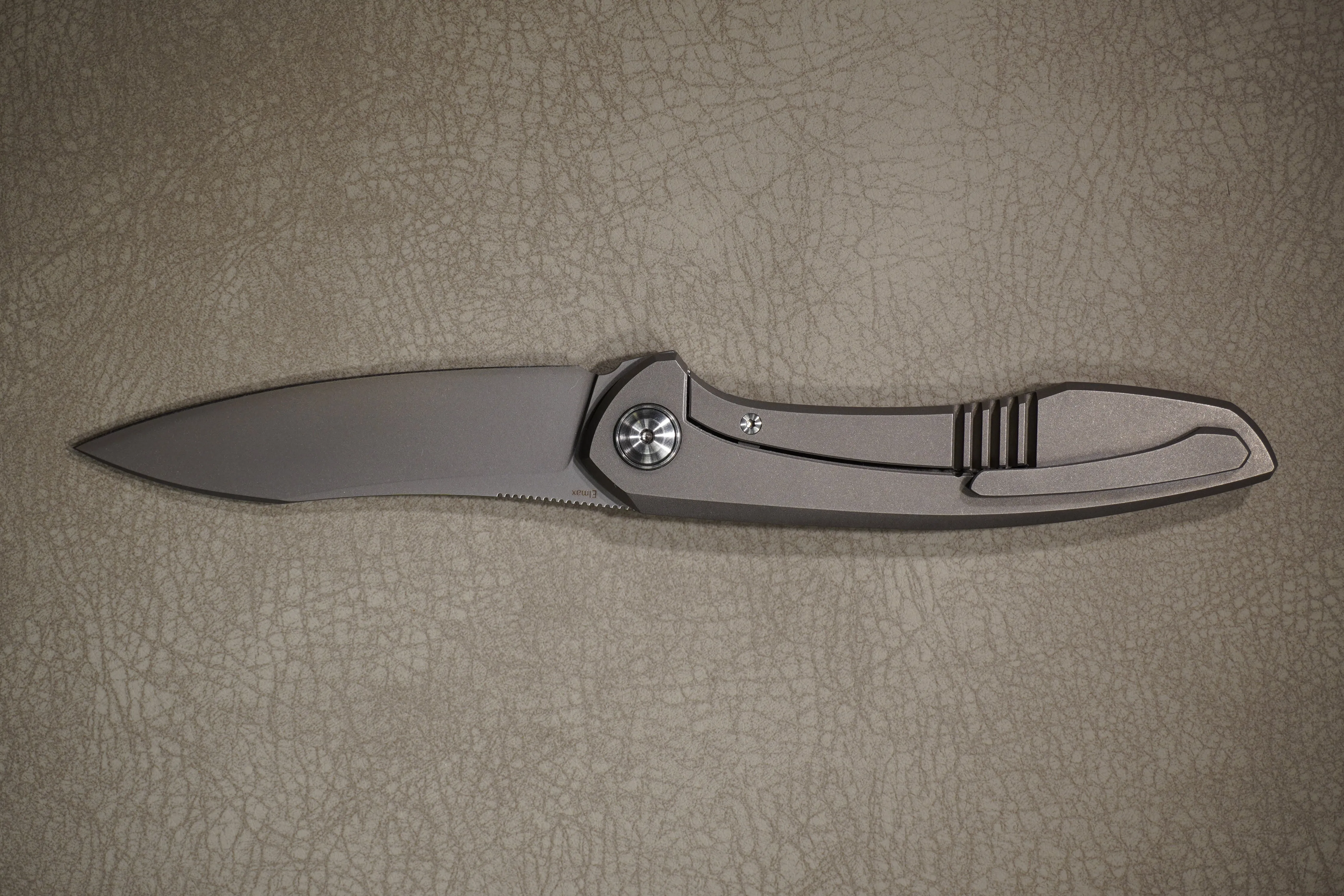 Cheburkov Knife Russian, Steel Elmax, Handle Gray Titanium
