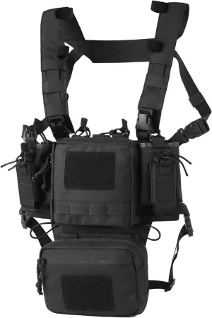 Chest Rig-Tactical Chest Rig, Adjustable & Detachable Molle Micro Chest Rigs, with 5.56/7.62 Magazine Pouch