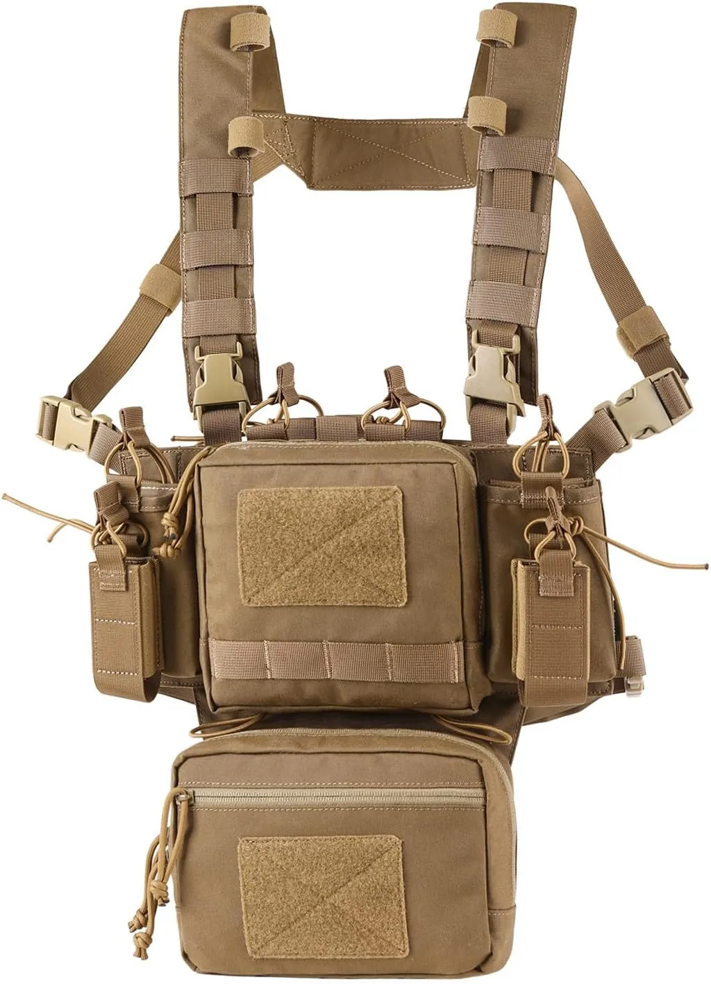 Chest Rig-Tactical Chest Rig, Adjustable & Detachable Molle Micro Chest Rigs, with 5.56/7.62 Magazine Pouch
