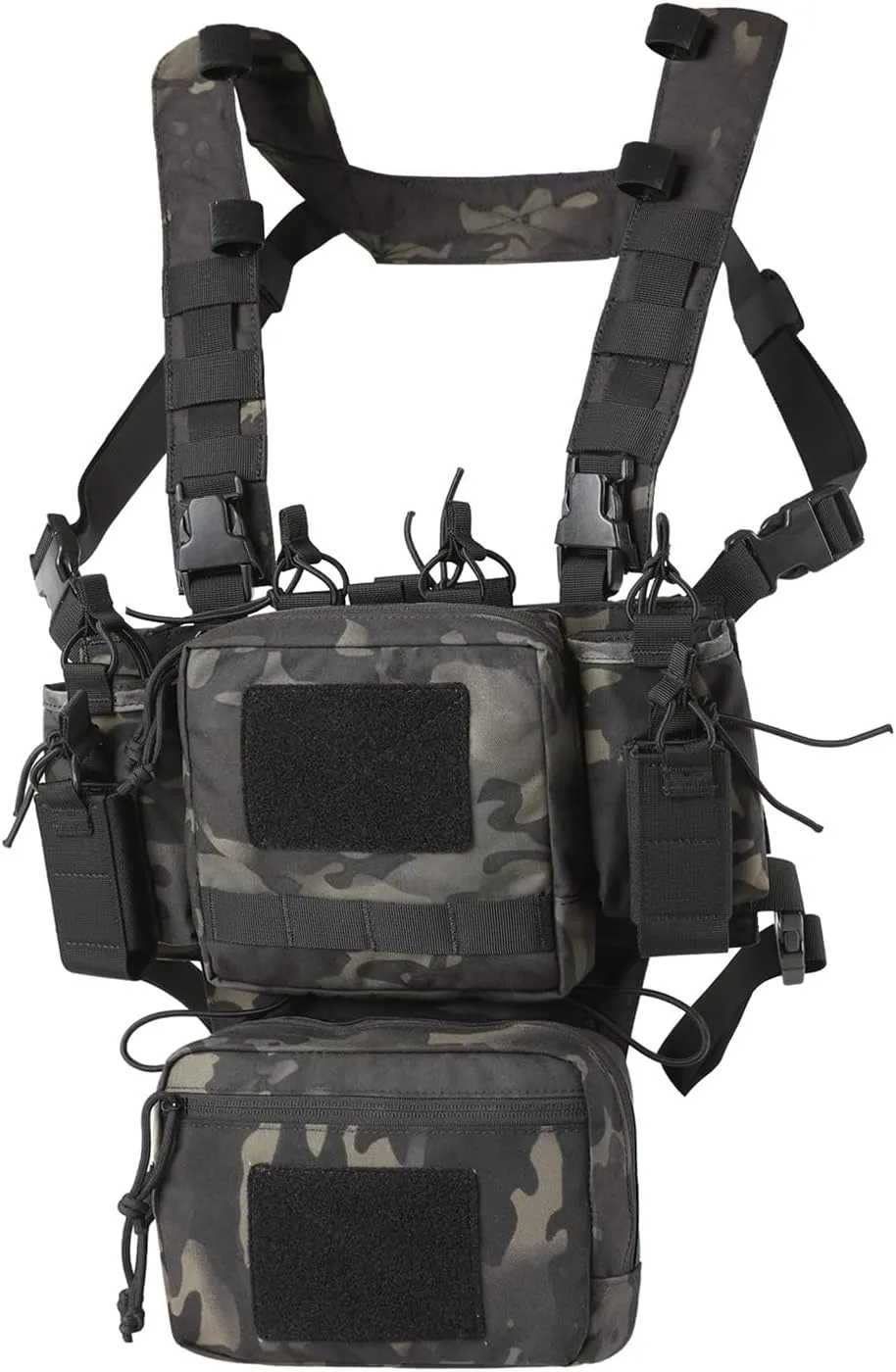 Chest Rig-Tactical Chest Rig, Adjustable & Detachable Molle Micro Chest Rigs, with 5.56/7.62 Magazine Pouch