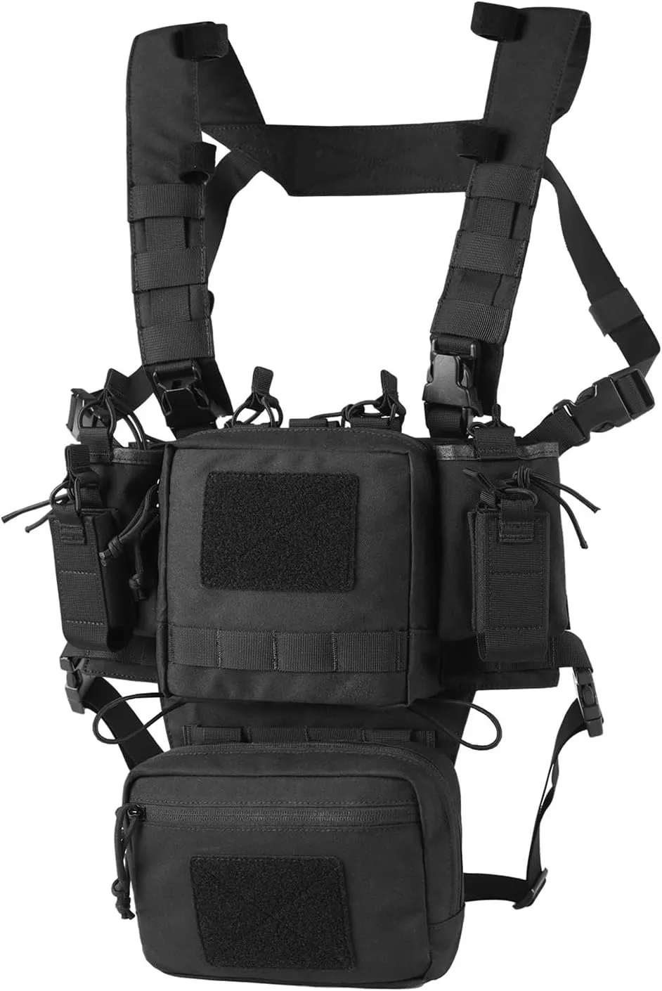 Chest Rig-Tactical Chest Rig, Adjustable & Detachable Molle Micro Chest Rigs, with 5.56/7.62 Magazine Pouch