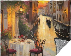 CHIFIGNO Romantic Dinner Outdoor Orange Outdoor Blanket, Fishing Blankets for Men, Insulated Blankets for Outside, Boot Blanket