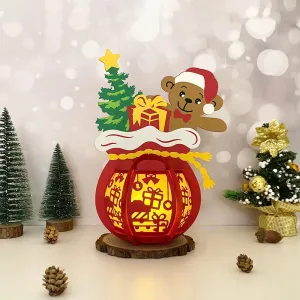 Christmas Gift - 3D Christmas Gift Bag Lantern File - Cricut File 3 - LightBoxGoodMan