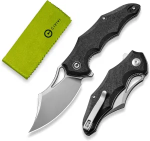 CIVIVI Chiro Cool Pocket Knife for EDC, Folding Knife with Flipper 3.1" 14C28N Blade G10 Handle, Utility Knife for Men Women C23046-3