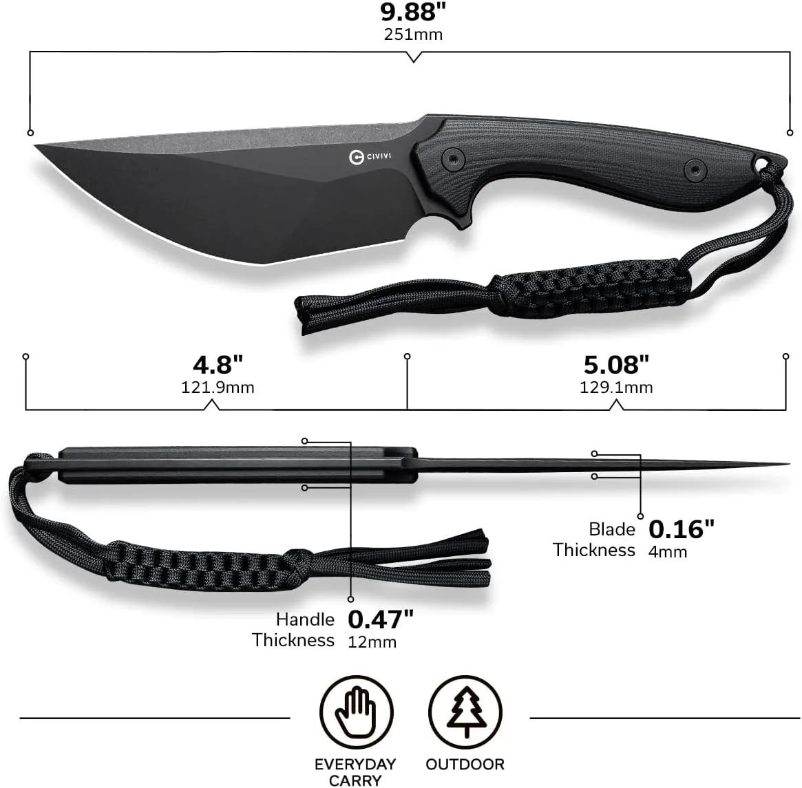 CIVIVI Concept 22 Fixed Blade Knife C21047