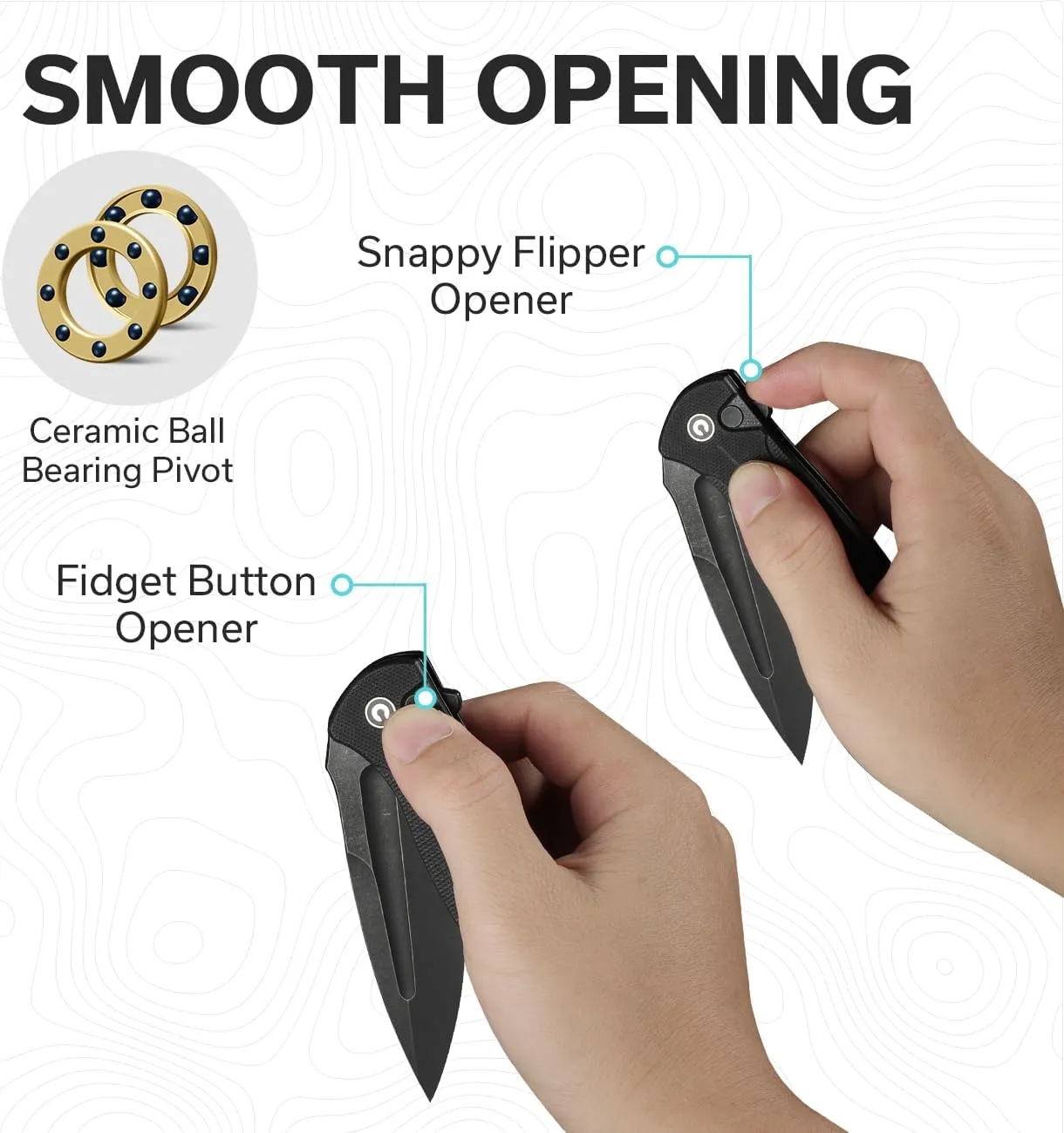 CIVIVI Incindie Pocket Knife for Men, Folding Knife with 3.48" 14C28N Blade Milled G10 Handle for EDC C23053-1 (Black)