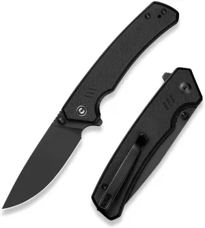 CIVIVI Merit Pocket Knife, Folding Knife with 3.28" 14C28N Blade G10 Handle, Lightweight EDC Knife with Reversible Pocket Clip for Camping Hiking Indoor & Outdoor, C24012-1, Black