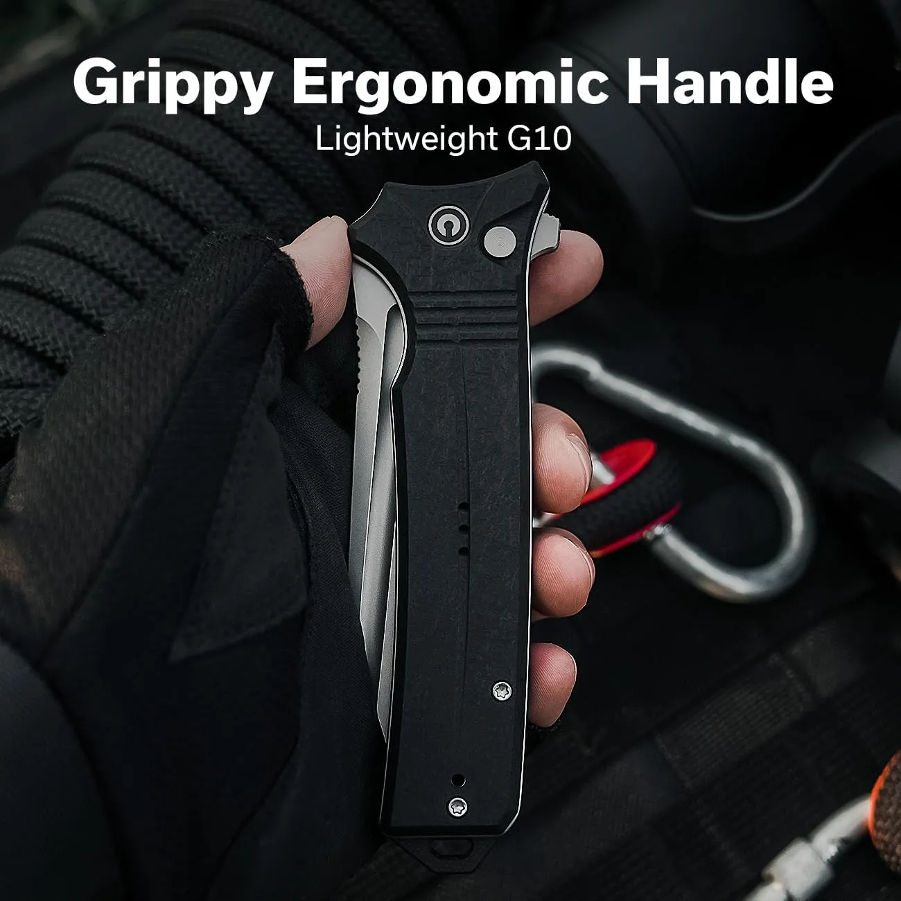 CIVIVI Neurohaptic Pocket Knife for EDC, Folding Knife with 3.74'' Nitro-V Blade G10 Handle, Reversible Clip, Gift for Men Women C23080-2