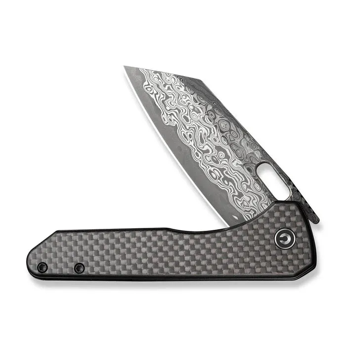 CIVIVI Nugz Flipper & Thumb Hole Carbon Fiber & Damascus Blade