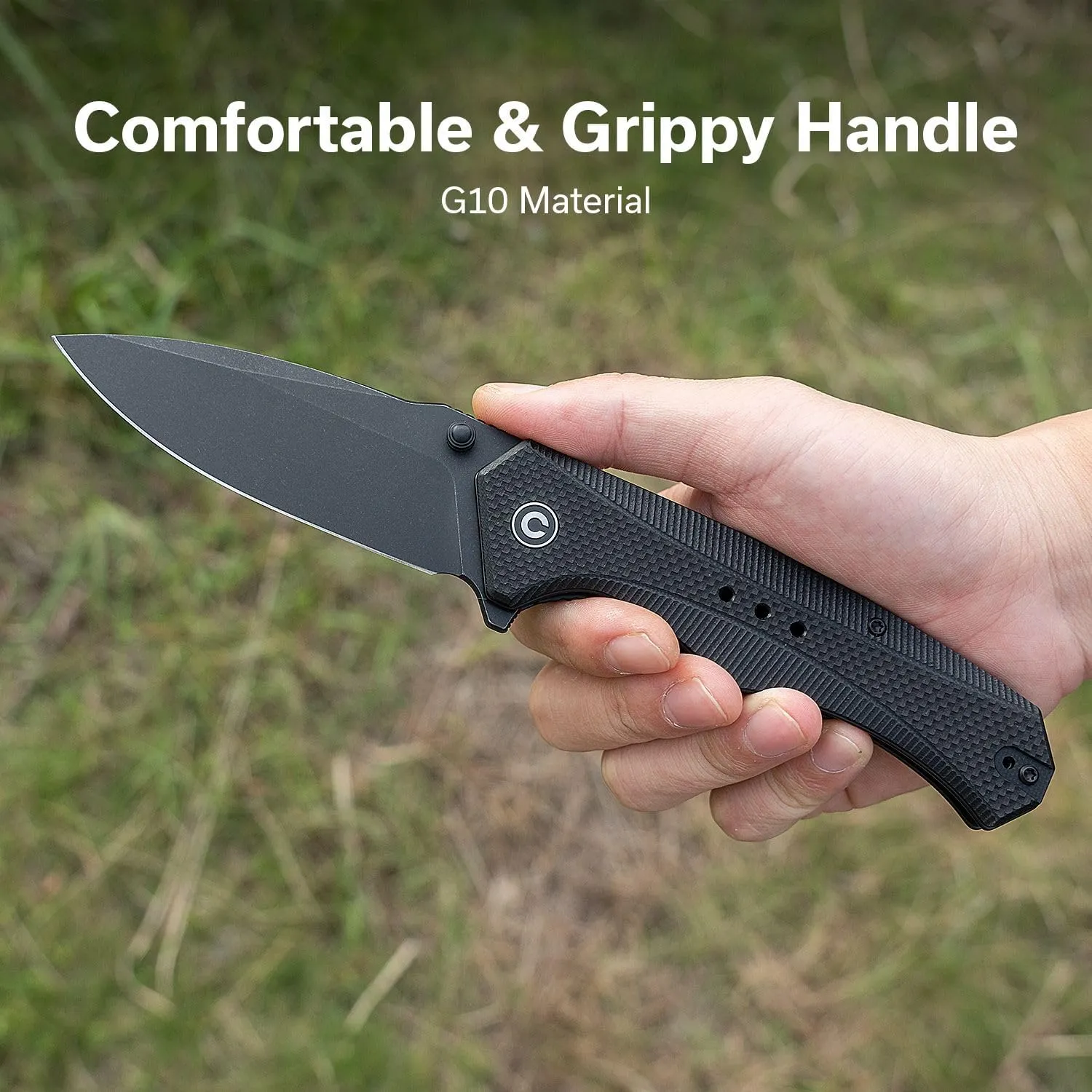 CIVIVI Photonix EDC Pocket Knife, Folding Knife with 3.7" 14C28N Blade G10 Handle with Pocket Clip for Men Women, Camping Hiking Fishing Knife C23081B-1, Black