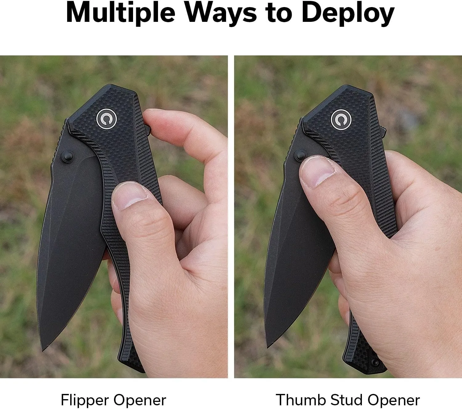 CIVIVI Photonix EDC Pocket Knife, Folding Knife with 3.7" 14C28N Blade G10 Handle with Pocket Clip for Men Women, Camping Hiking Fishing Knife C23081B-1, Black