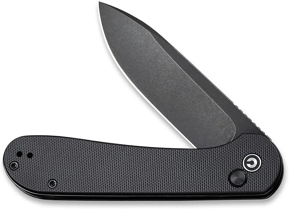 CIVIVI Pocket Folding Knife with 3.47" 14C28N Blade G10 Handle, Button Lock Elementum Knife for EDC C2103A (Black)