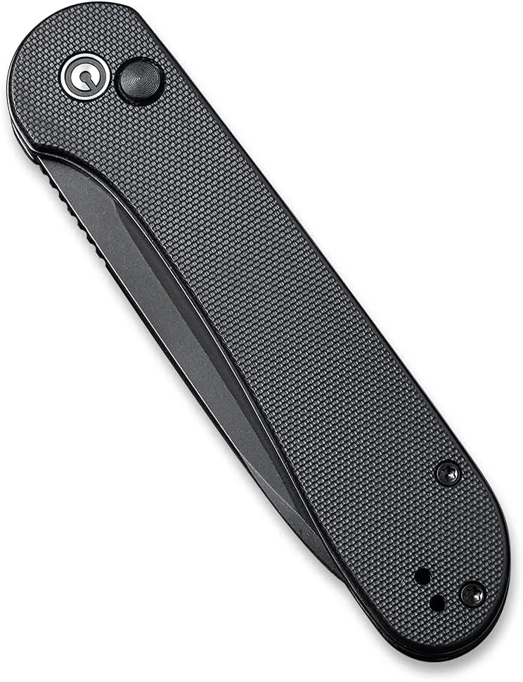CIVIVI Pocket Folding Knife with 3.47" 14C28N Blade G10 Handle, Button Lock Elementum Knife for EDC C2103A (Black)