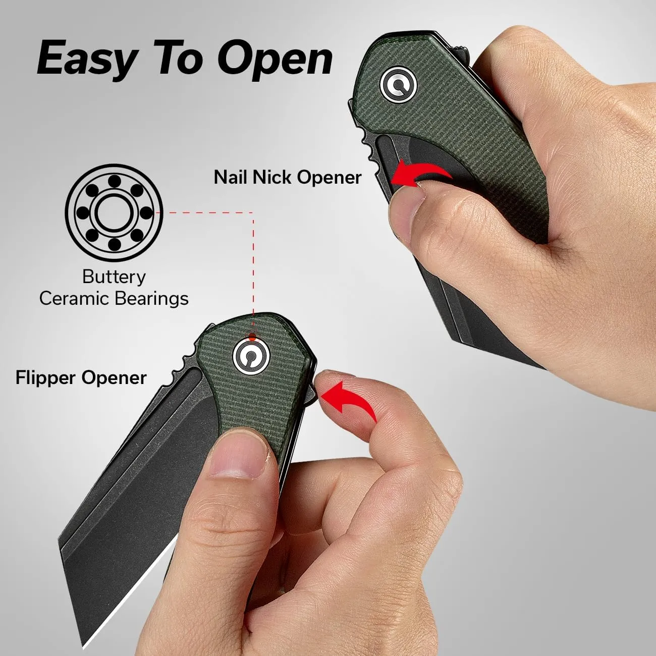CIVIVI Pocket Knife for Men, ExOne Folding Knife with Flipper, 2.94" Nitro-V Reverse Tanto Blade Micarta Handle for Perfect EDC Gift C23036-3