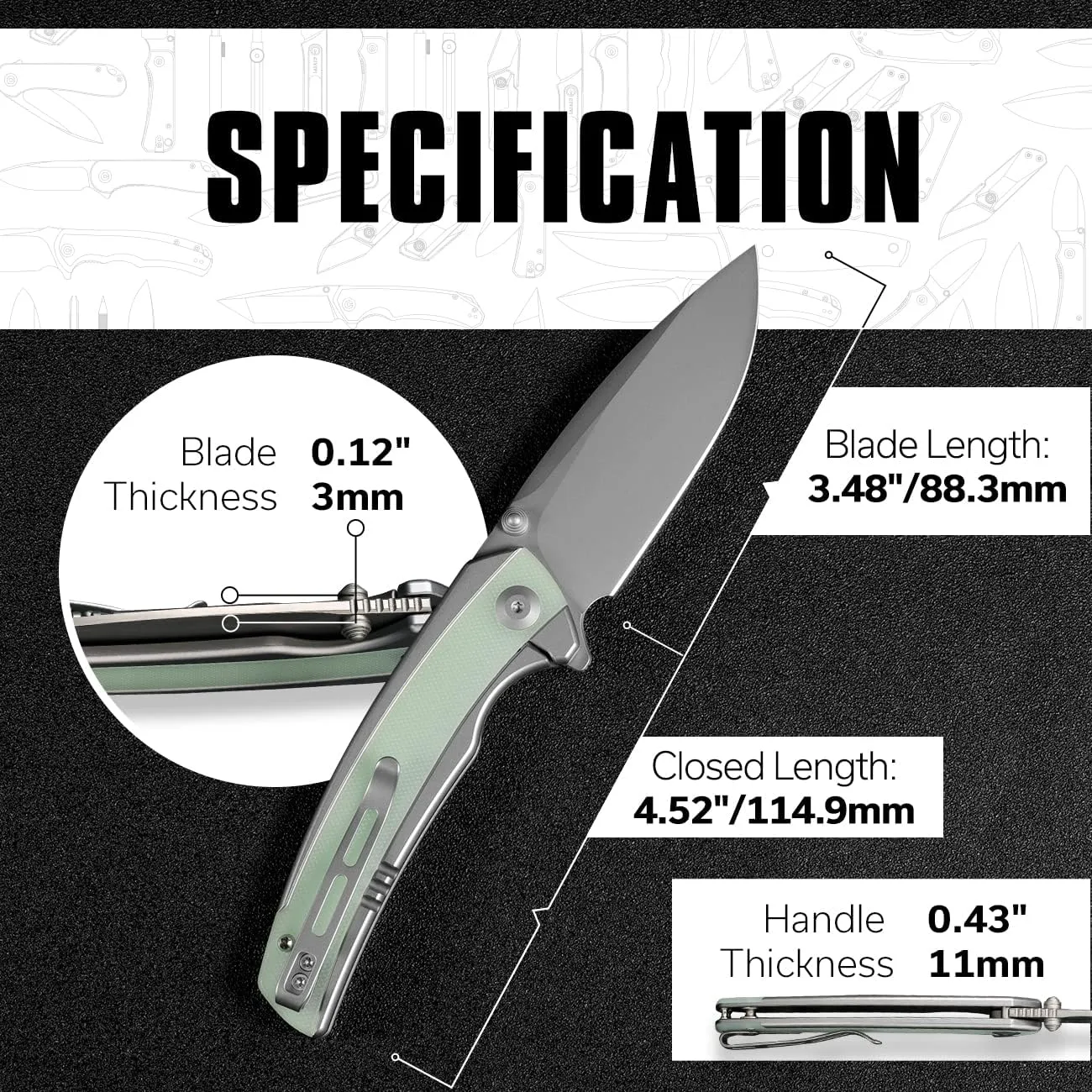 CIVIVI Teraxe Pocket Knife for EDC, 3.48-in Nitro-V Blade