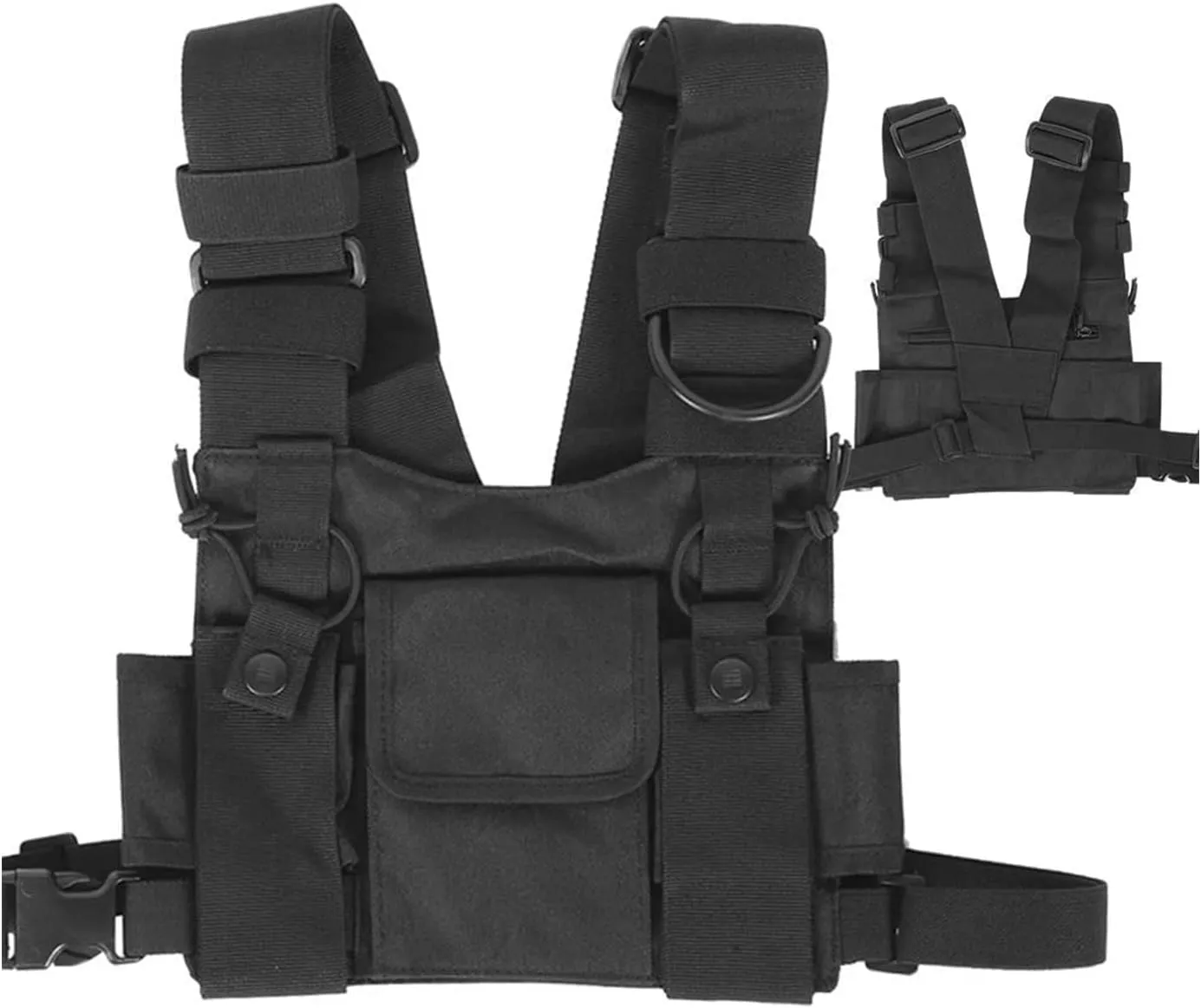 Clakllie Tactical Chest Bag Radio Vest Bag Chest Rig Bag Shoulder Chest Harness Backpack Two Way Radio Walkie Talkie Bags