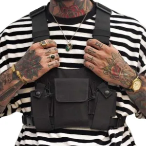 Clakllie Tactical Chest Bag Radio Vest Bag Chest Rig Bag Shoulder Chest Harness Backpack Two Way Radio Walkie Talkie Bags