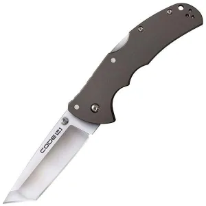 Code 4, Aluminum Handle, Satin Tanto Point Plain w-Clip