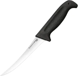 Cold Steel Commercial Series 6" Stiff Curved German 4116 Stainless Steel Fixed Blade Trailing Point Narrow Game & Fish Processing Cutting Boning Knife with Ergonomic Kray-Ex Handle