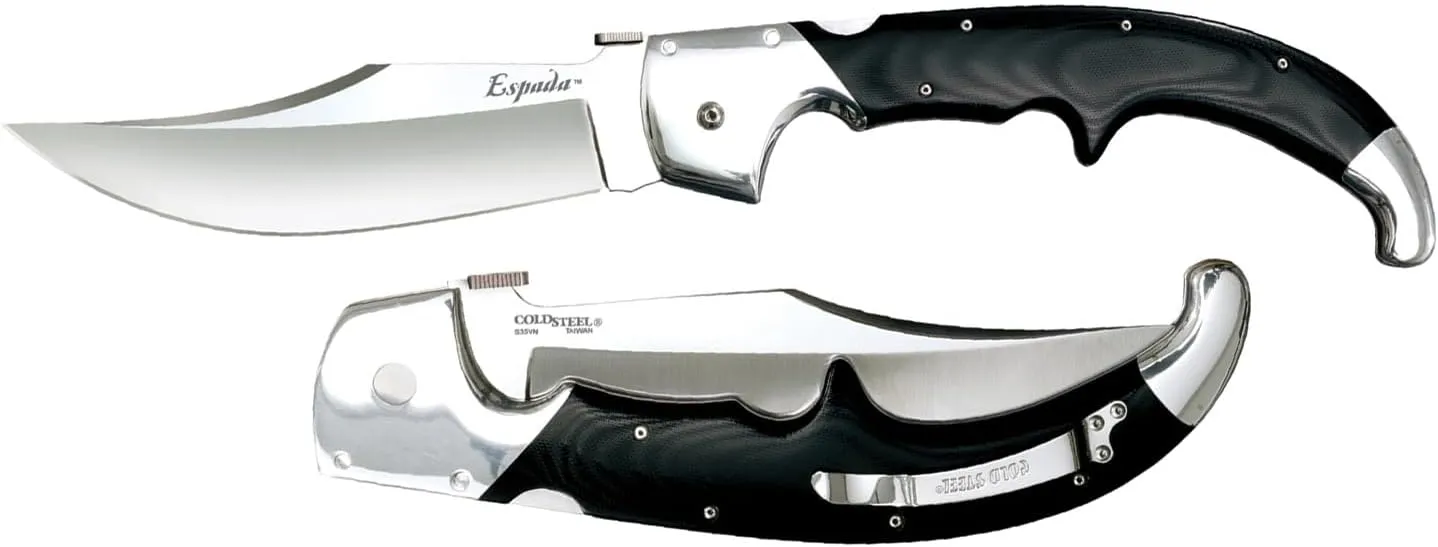 Cold Steel Espada Series S35VN Steel Ultra-Sharp Blades Tactical Pocket Folding Knife with Tri-Ad Lock & Ambidextrous Pocket/Belt Clip