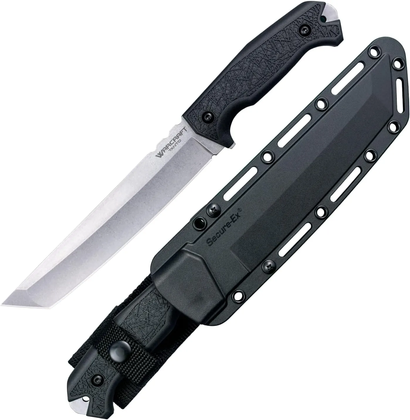 Cold Steel Warcraft Tanto 4034SS Razor-Sharp Durable Blade GFN Handle Military Tactical Fixed Blade Knife w/Secure-Ex Sheath