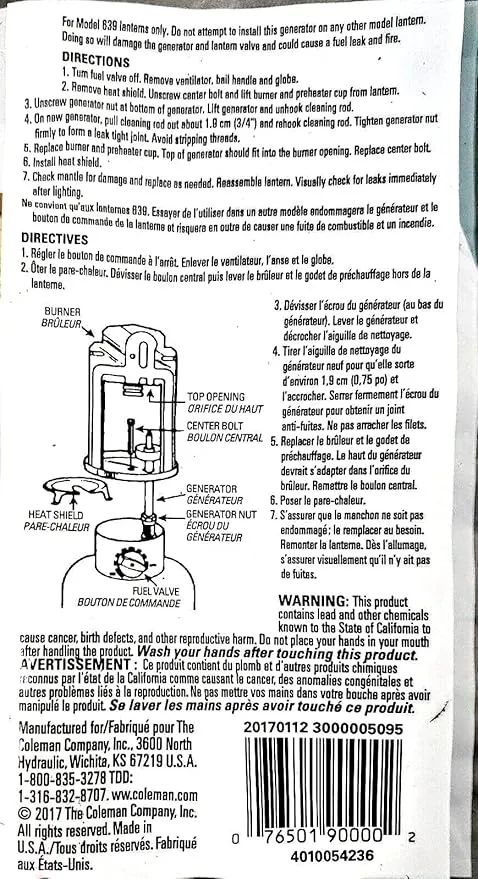 Coleman 3000005095 Kerosene Lantern Fuel Generator