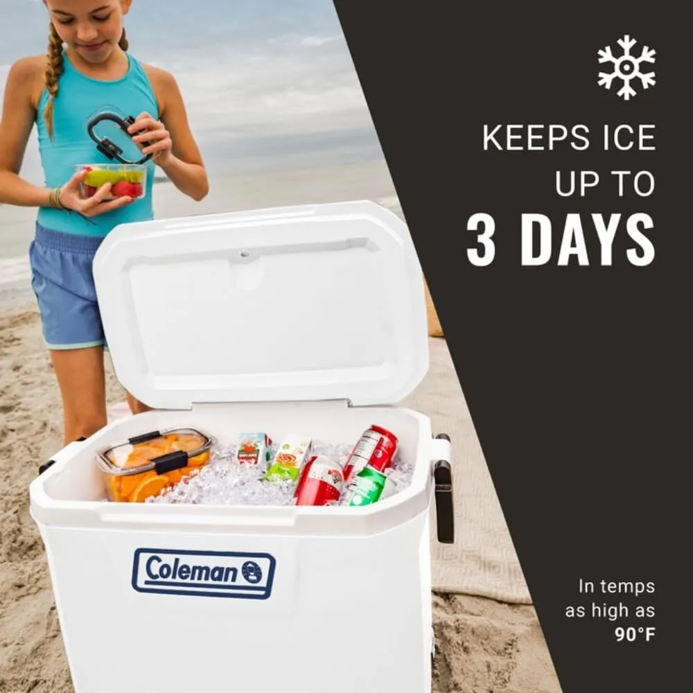 Coleman Marine Cooler with Fully Insulated UV Guard Lid & Body, Keeps Ice for 3  Days, Great for Boating & Fishing, 52qt/100qt Wheeled/120qt Options