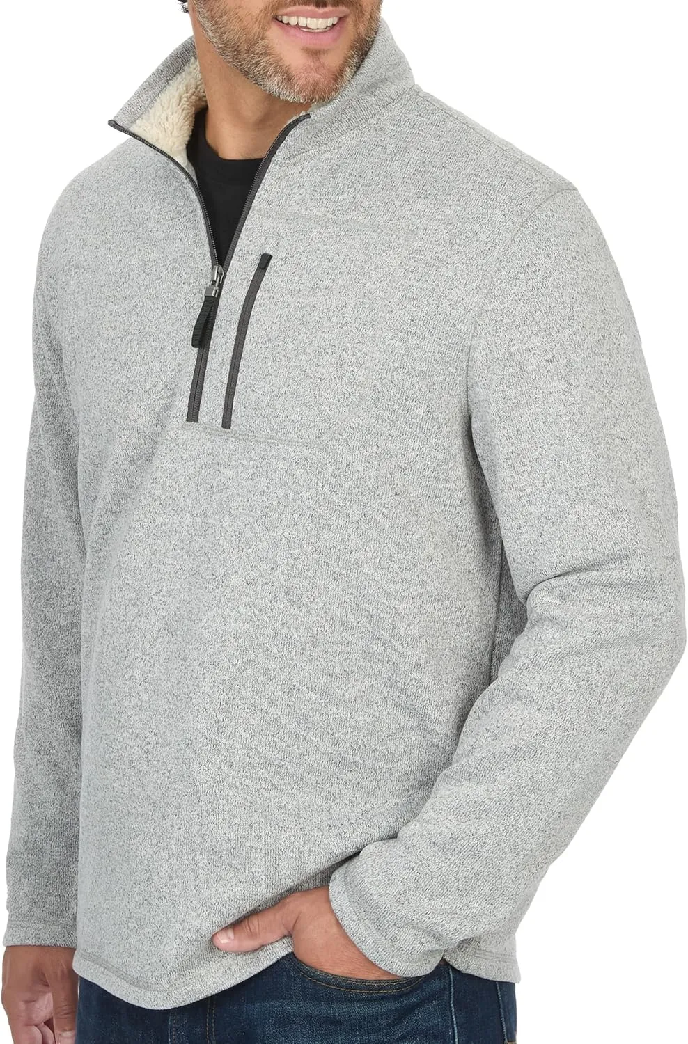 Coleman Men's Lightweight 1/4 Zip Sweater Fleece with Sherpa Collar - Comfortable Quarter Zip Design for Everyday Wear