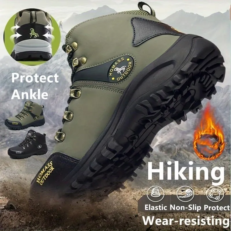 Comfortable Men's Hiking Shoes with Plush Lining, Arch Support, and Non-Slip Soles for Mountaineering and Travel
