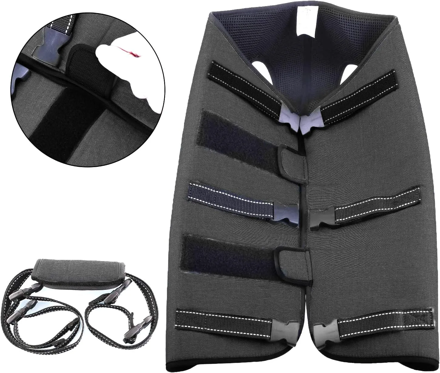 Coodeo Dog Lift Harness, Pet Support & Rehabilitation Sling Lift Adjustable Padded Breathable Straps for Old, Disabled, Joint Injuries, Arthritis, Loss of Stability Dogs Walk (Grey, M)