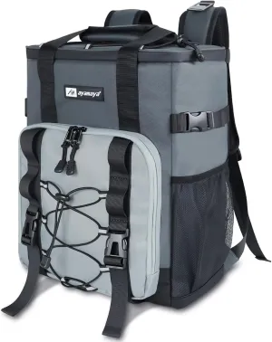 Cooler Backpack, AYAMAYA 24 Cans Insulated Lunch Backpack Cooler Leakproof, Keeps Hot/Cold for Up to 16 Hours, Lightweight Waterproof Beach Travel Camping Cooler Bag for Men and Women
