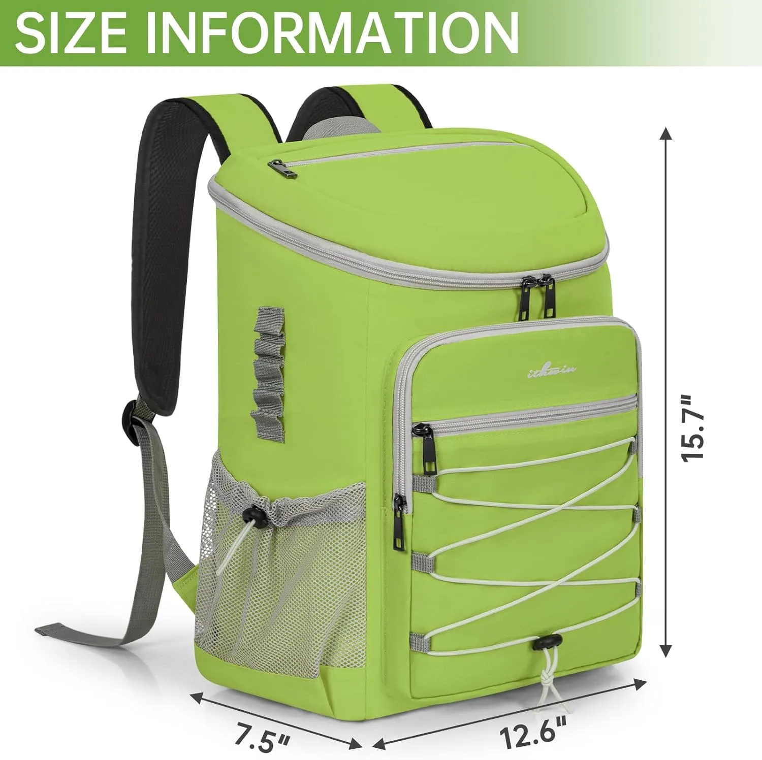 Cooler Backpack, Lightweight Insulated Cooler Backpack Leakproof for 30 Can Drinks (330ml), Insulated Soft Camping Cooler, Beach Cooler, Portable Cooler Backpack for Travel Hiking