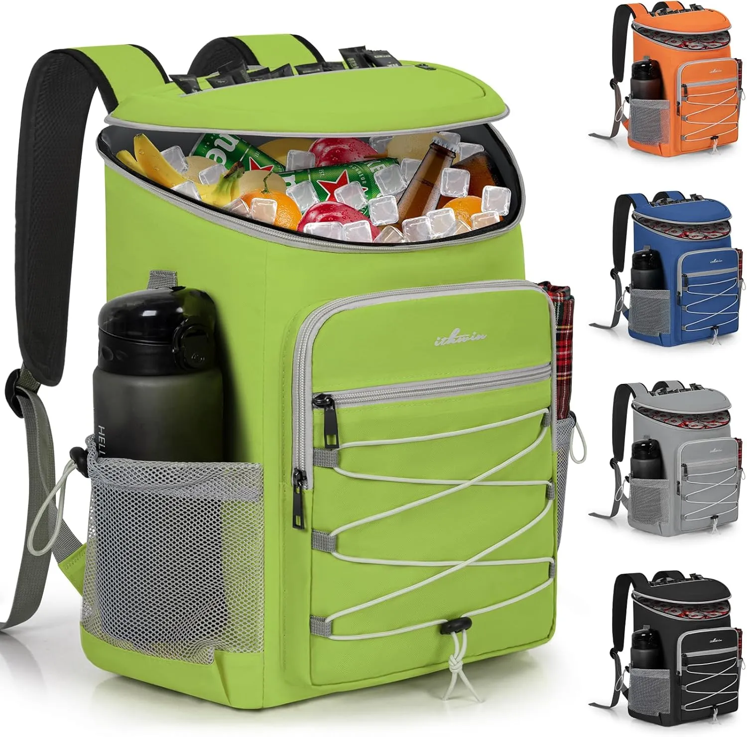Cooler Backpack, Lightweight Insulated Cooler Backpack Leakproof for 30 Can Drinks (330ml), Insulated Soft Camping Cooler, Beach Cooler, Portable Cooler Backpack for Travel Hiking