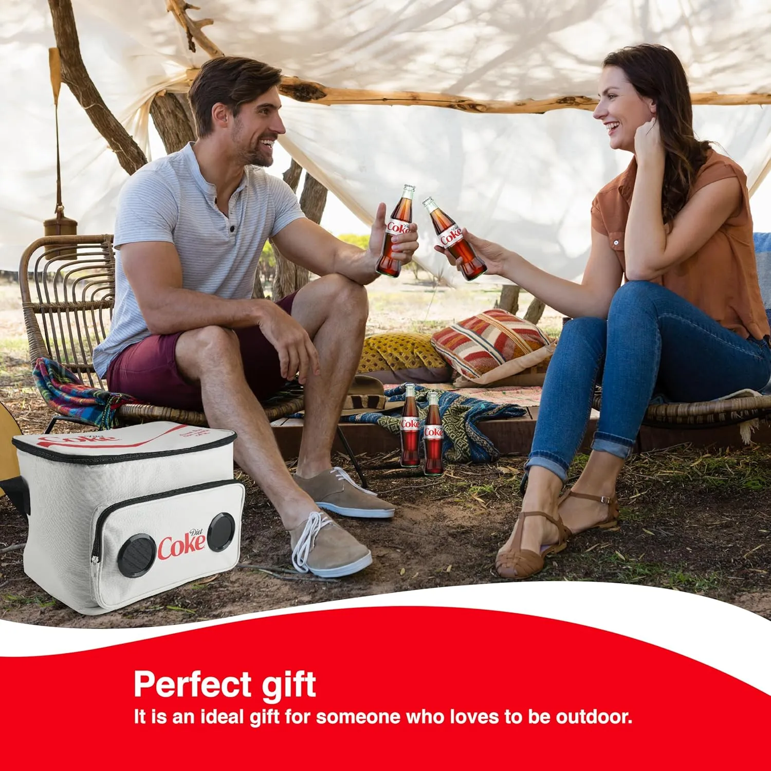 Cooler Bag with Built-in Bluetooth Stereo Speakers, Multi-Zipped Pockets, 24 Can Capacity, Adjustable Shoulder Strap, 12 Hours of Insulated Cooling and Freshness, for Camping, Fishing, Beach