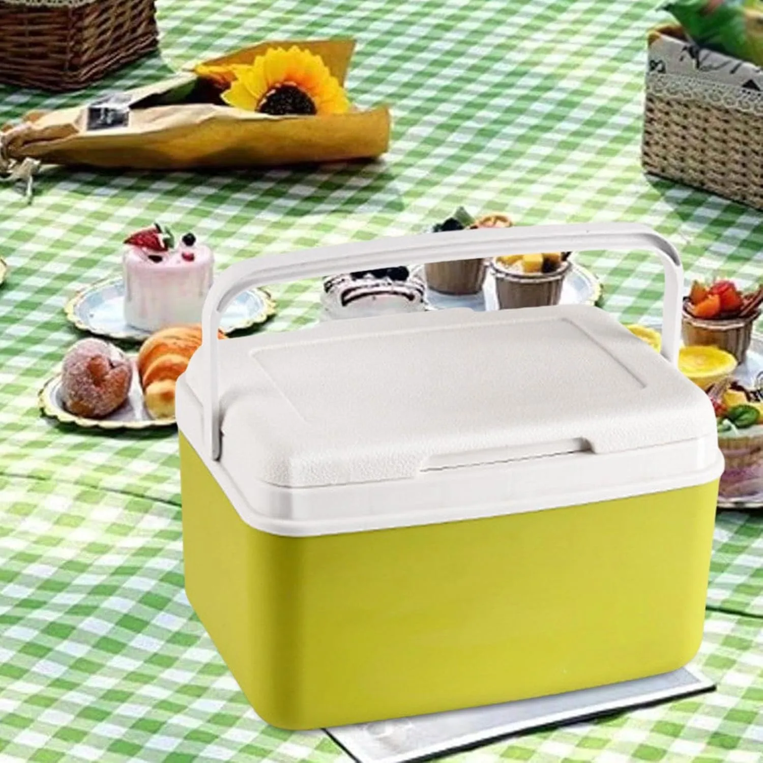 Cooler Box Ice Chest Small Hard with Handle Car Refrigerator Ice Retention Cooler for Commercial Camping Sport Drink Barbecue