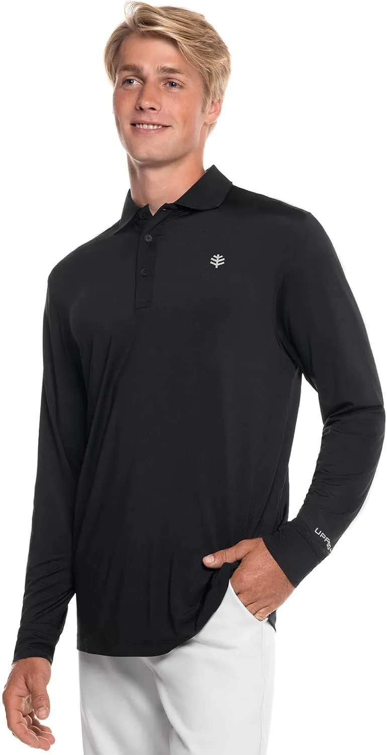 Coolibar UPF 50  Men's Erodym Long Sleeve Golf Polo - Sun Protective