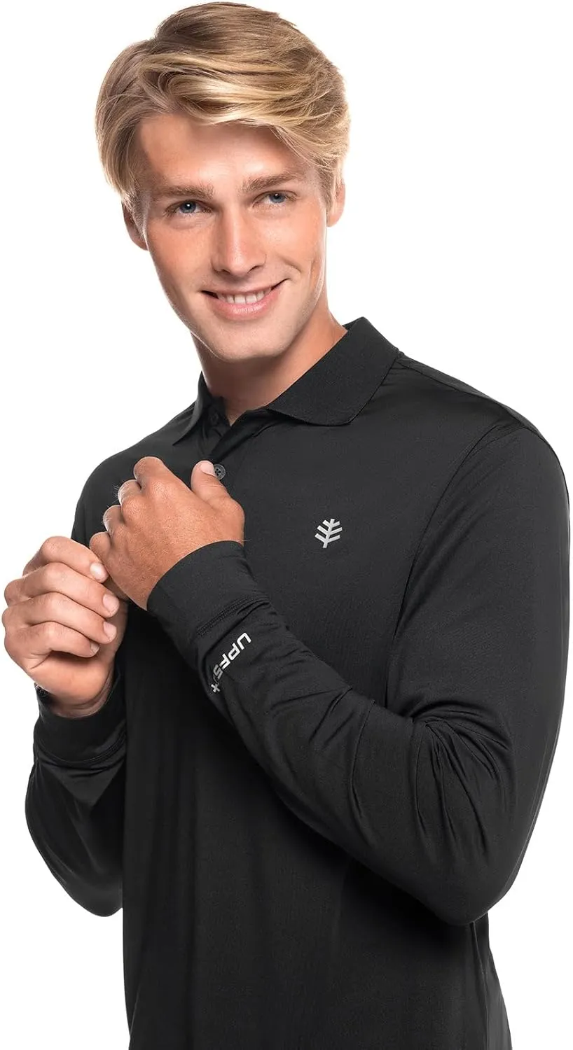 Coolibar UPF 50  Men's Erodym Long Sleeve Golf Polo - Sun Protective