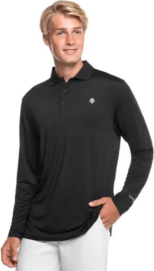 Coolibar UPF 50  Men's Erodym Long Sleeve Golf Polo - Sun Protective