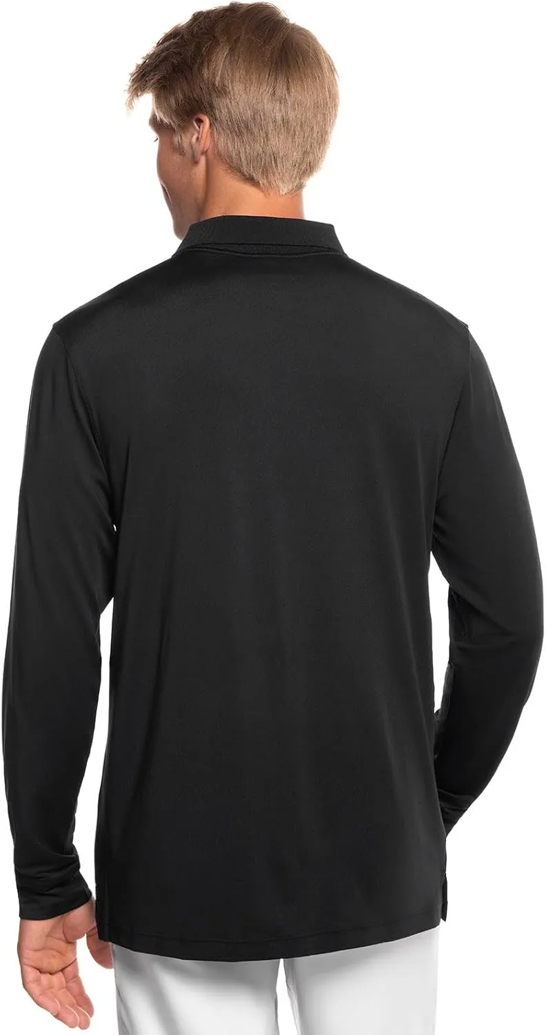Coolibar UPF 50  Men's Erodym Long Sleeve Golf Polo - Sun Protective