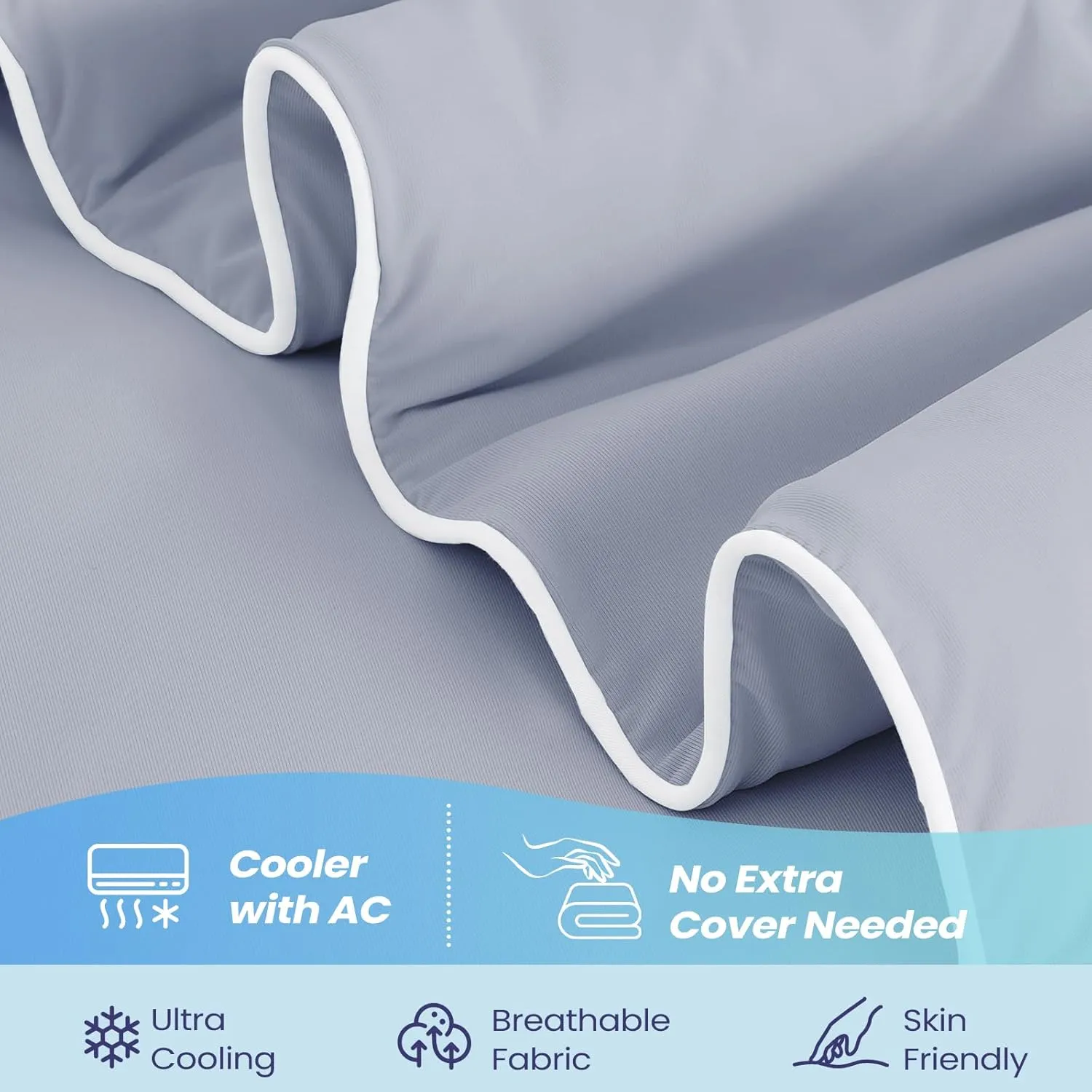 Cooling Comforter King Size, Cooling Blankets for Hot Sleepers, Lightweight Comforter 106" x 90", Dark Grey