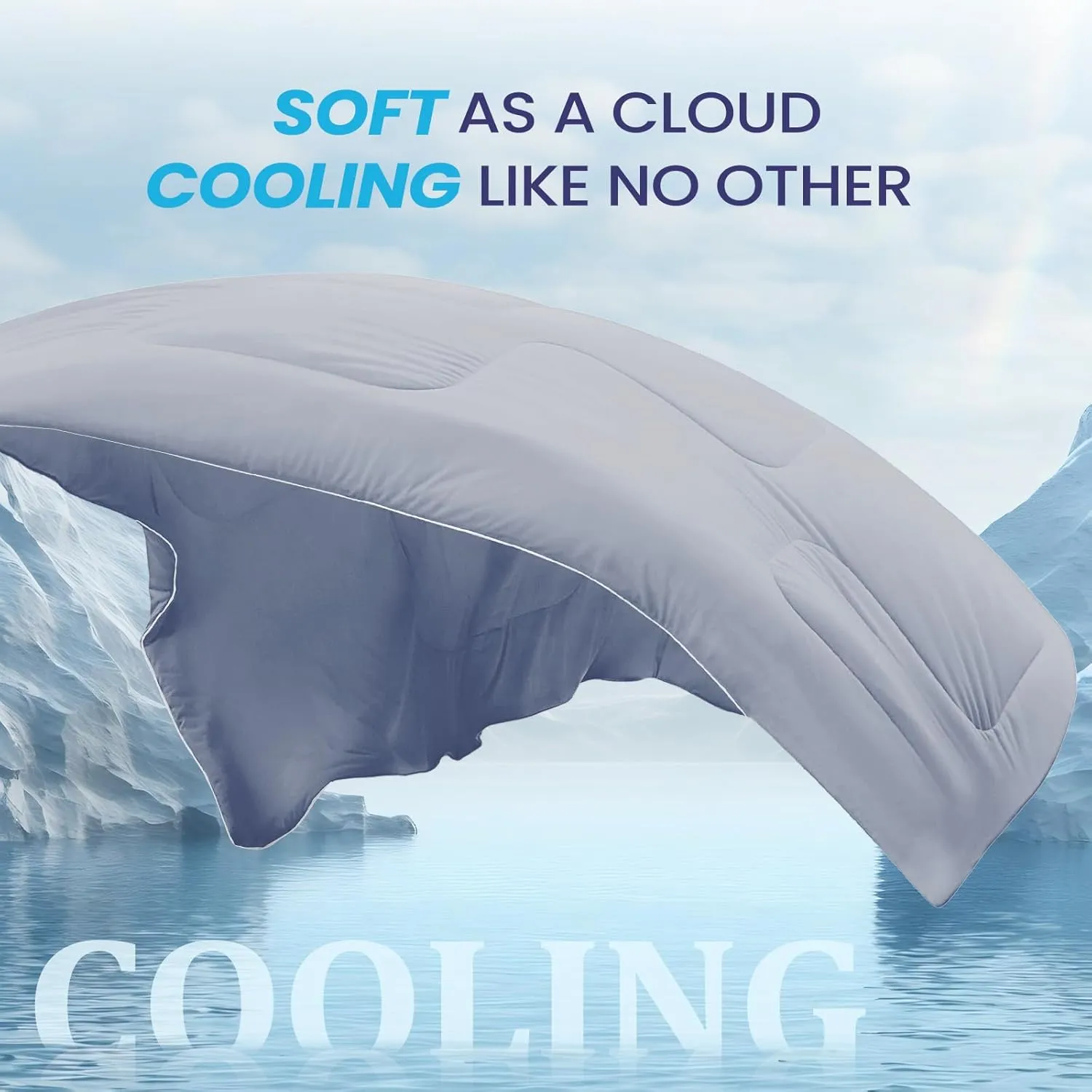 Cooling Comforter King Size, Cooling Blankets for Hot Sleepers, Lightweight Comforter 106" x 90", Dark Grey
