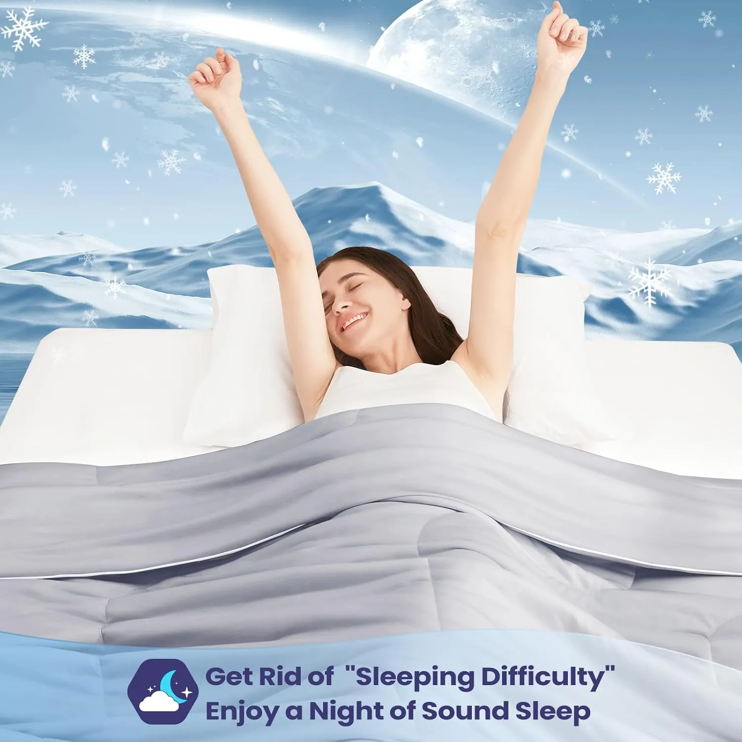 Cooling Comforter King Size, Cooling Blankets for Hot Sleepers, Lightweight Comforter 106" x 90", Dark Grey