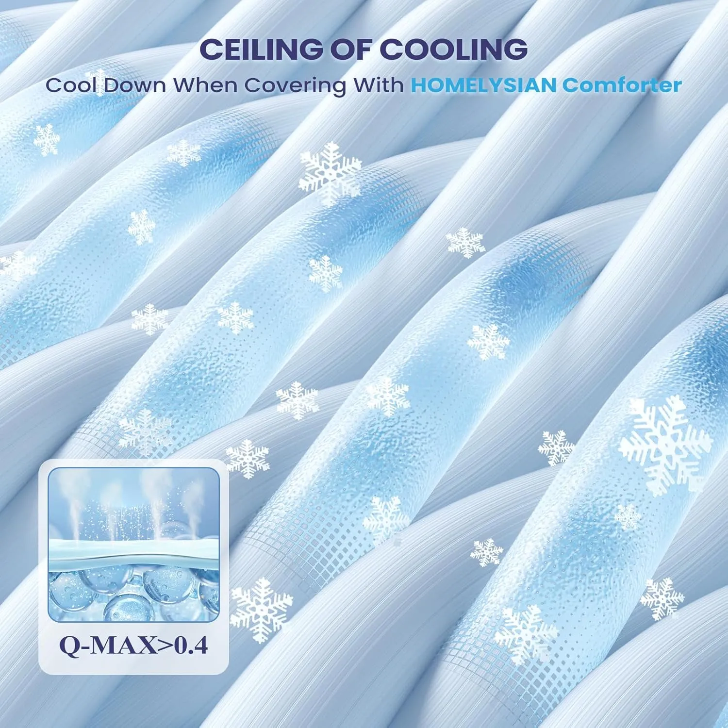 Cooling Comforter King Size, Cooling Blankets for Hot Sleepers, Lightweight Comforter 106" x 90", Light Blue