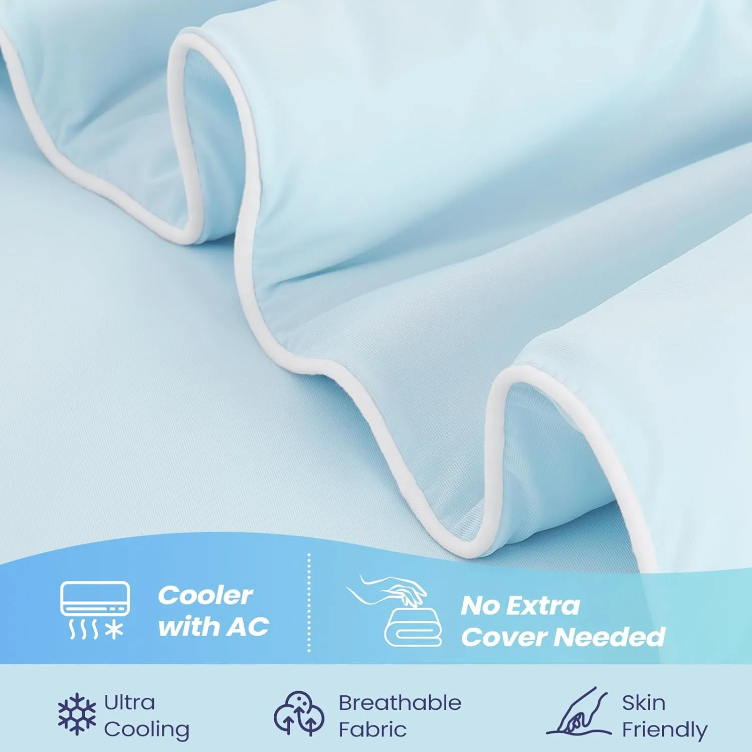 Cooling Comforter King Size, Cooling Blankets for Hot Sleepers, Lightweight Comforter 106" x 90", Light Blue