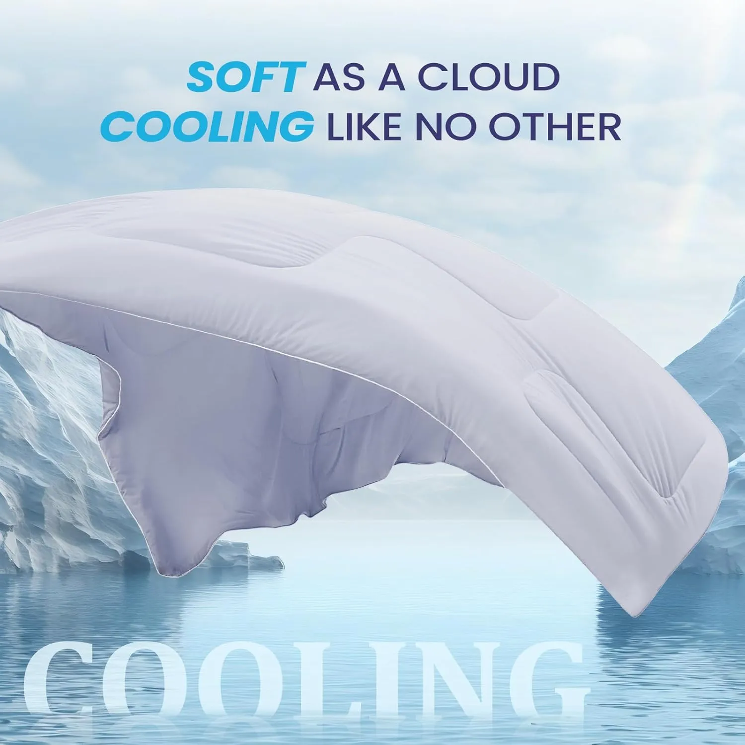 Cooling Comforter Queen Size 90" x 90", Cooling Blankets for Hot Sleepers, Lightweight Comforter for Summer, Lilac