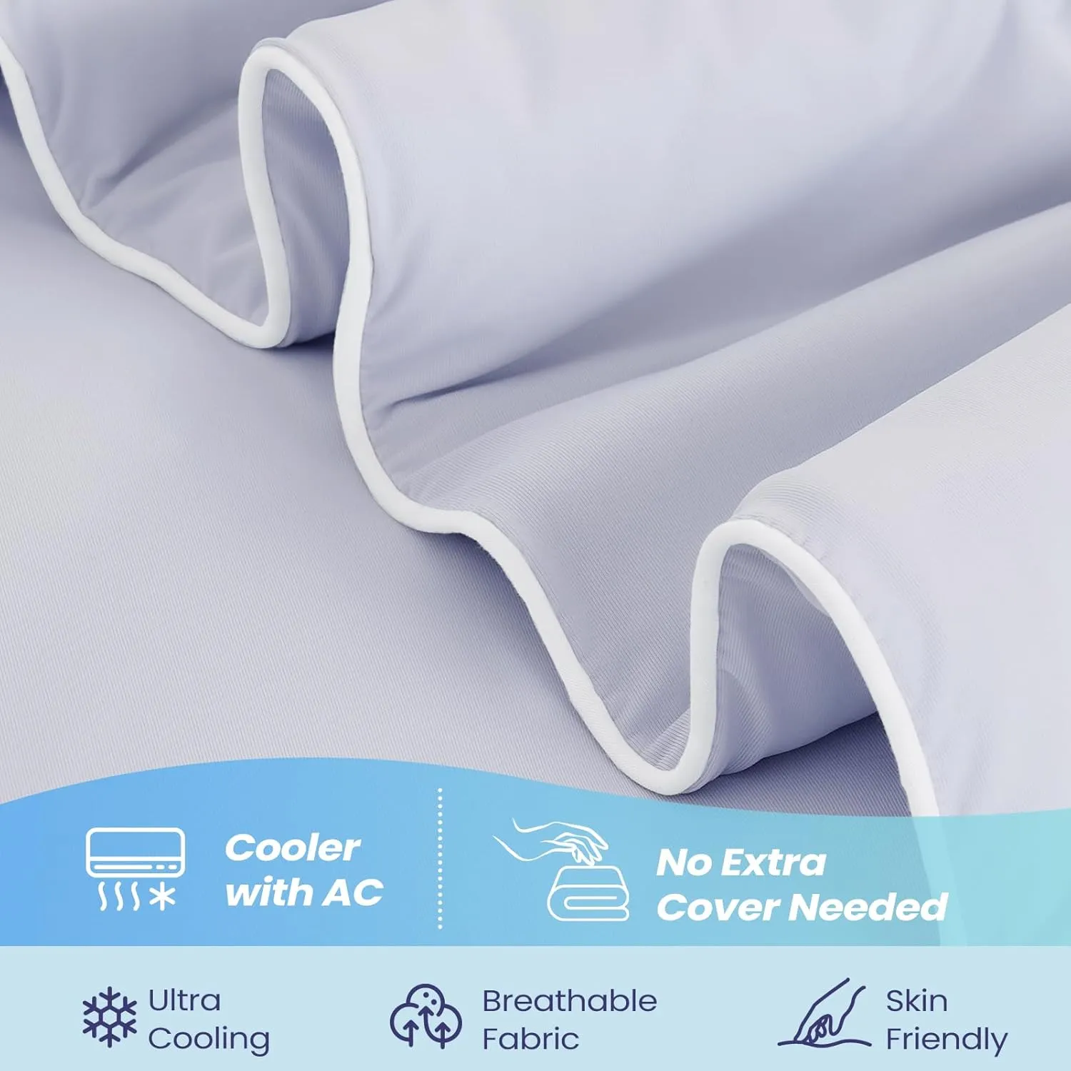Cooling Comforter Queen Size 90" x 90", Cooling Blankets for Hot Sleepers, Lightweight Comforter for Summer, Lilac