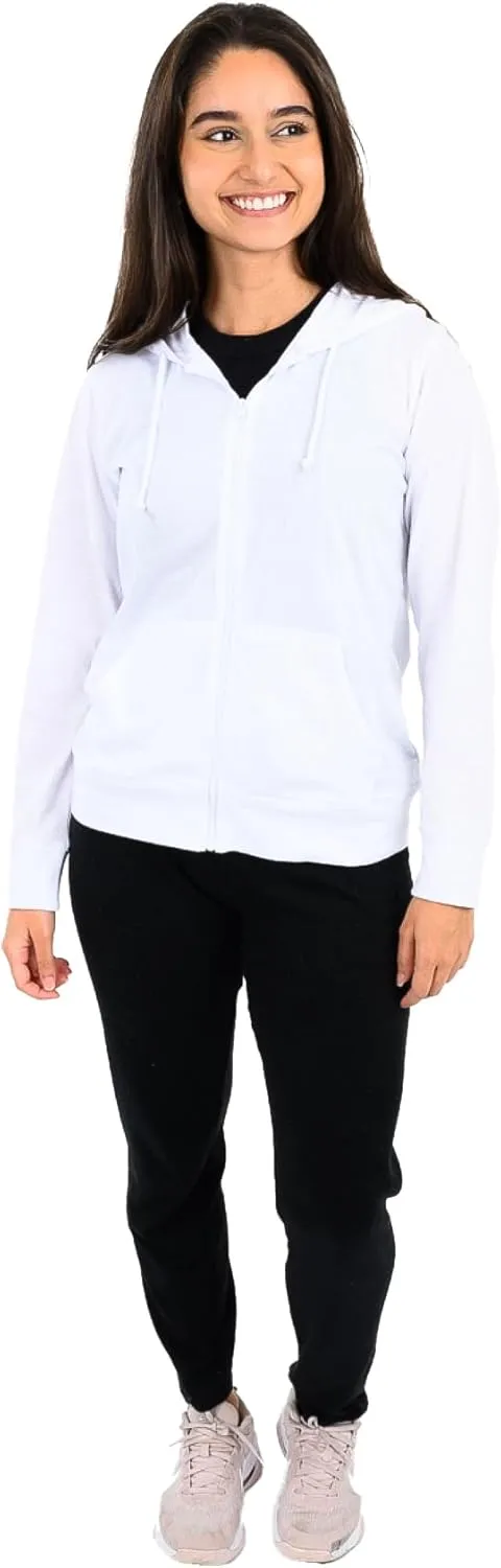 Cottonhood Lightweight Hoodies for Women, Zip Up Hoodie – Soft Jersey Long Sleeve, Hooded Sweatshirt