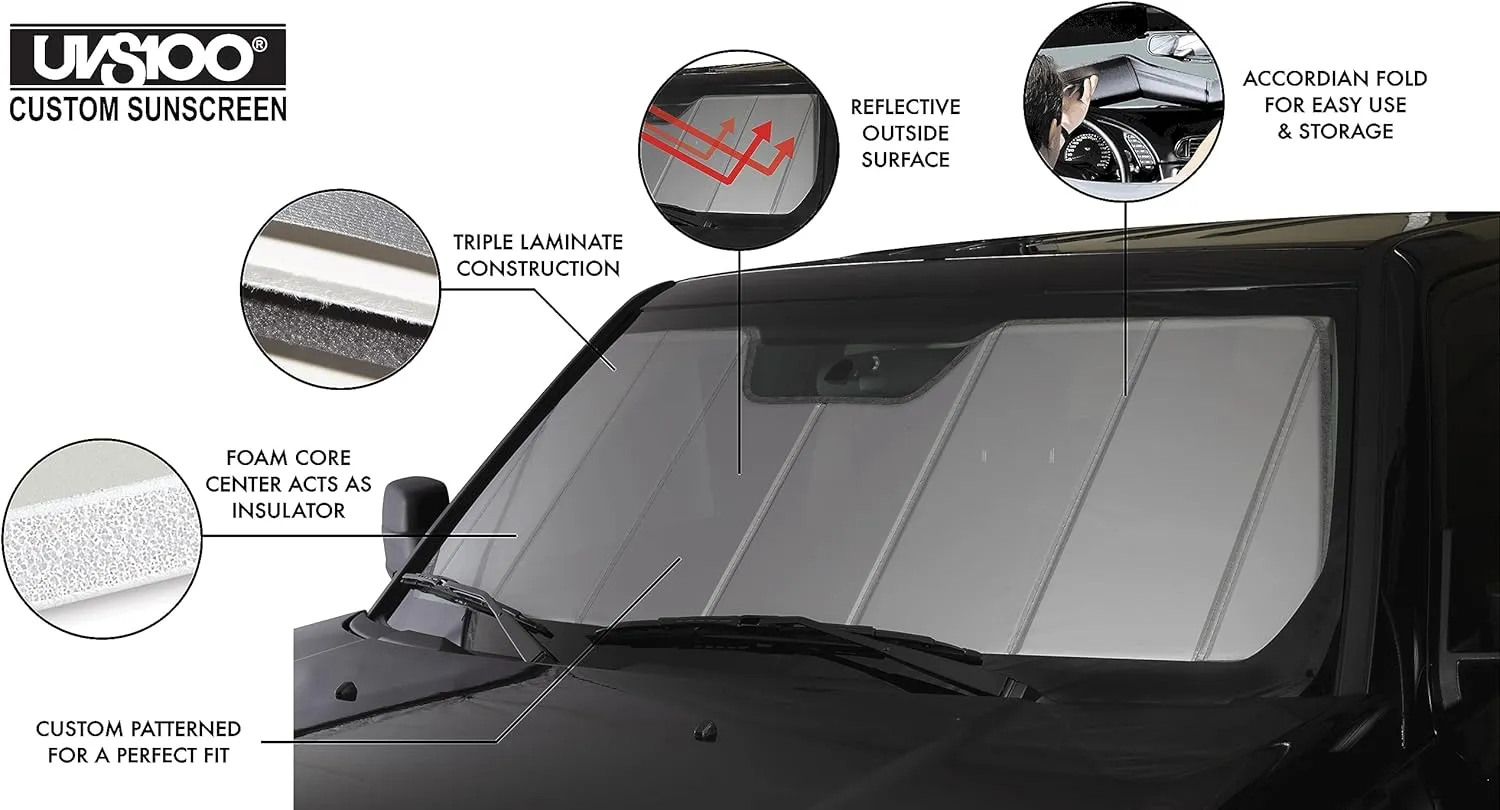 Covercraft UVS100 Custom Sunscreen | Fits 2017-2025 Audi A4/S4 (Excludes A4 Allroad) | Silver