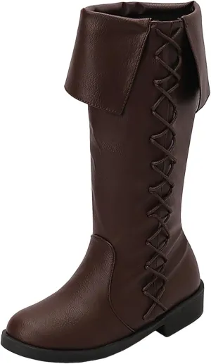 Cowboy Boots for Women Low Heel Winter Boots for Women 2024 Vintage Women's Campus Solid Leather Western Cowboy Boots